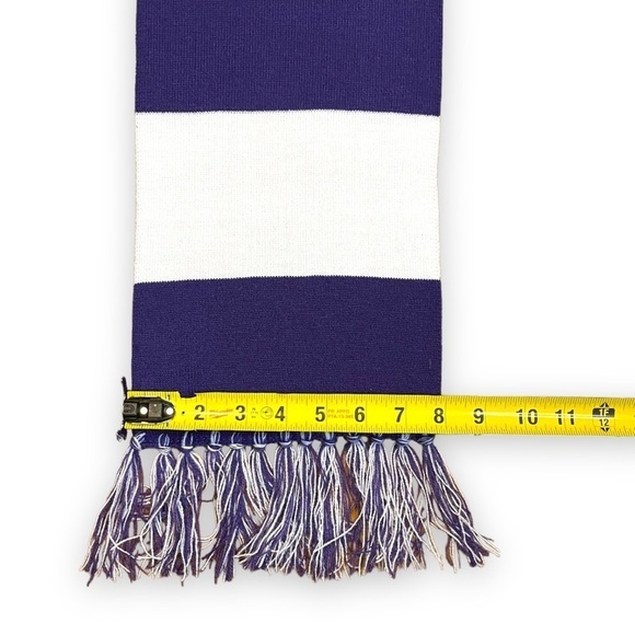 NWOT Unisex Sport-Tek Purple and White Spectator Scarf - 61”x8” - Picture 8 of 10